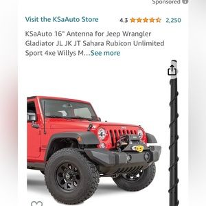 Jeep wrangler 16 inch antenna